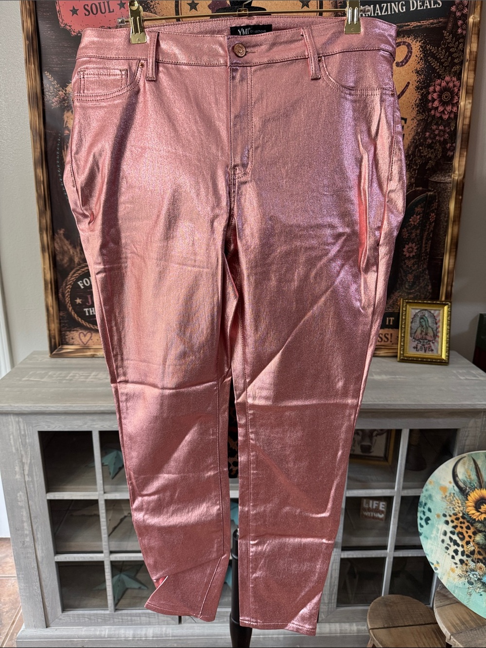 YMI Womens Rose Shimmer Pants - Sz 2XL